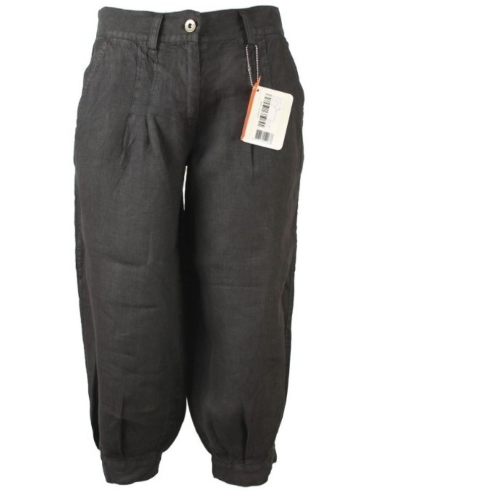 NTS Black Linen Leona Capri Pants Size 36 - US 4